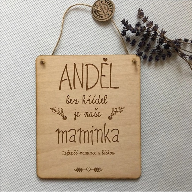 Cedulka Maminka anděl